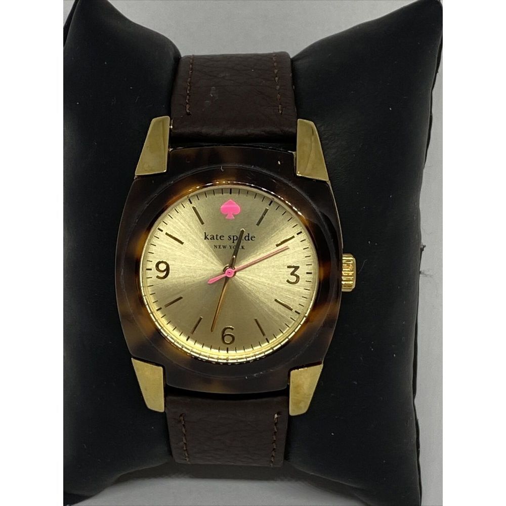 Kate Spade Skyline 0282 Women Brown Leather Analog Dial Quartz Wrist Watch BP787